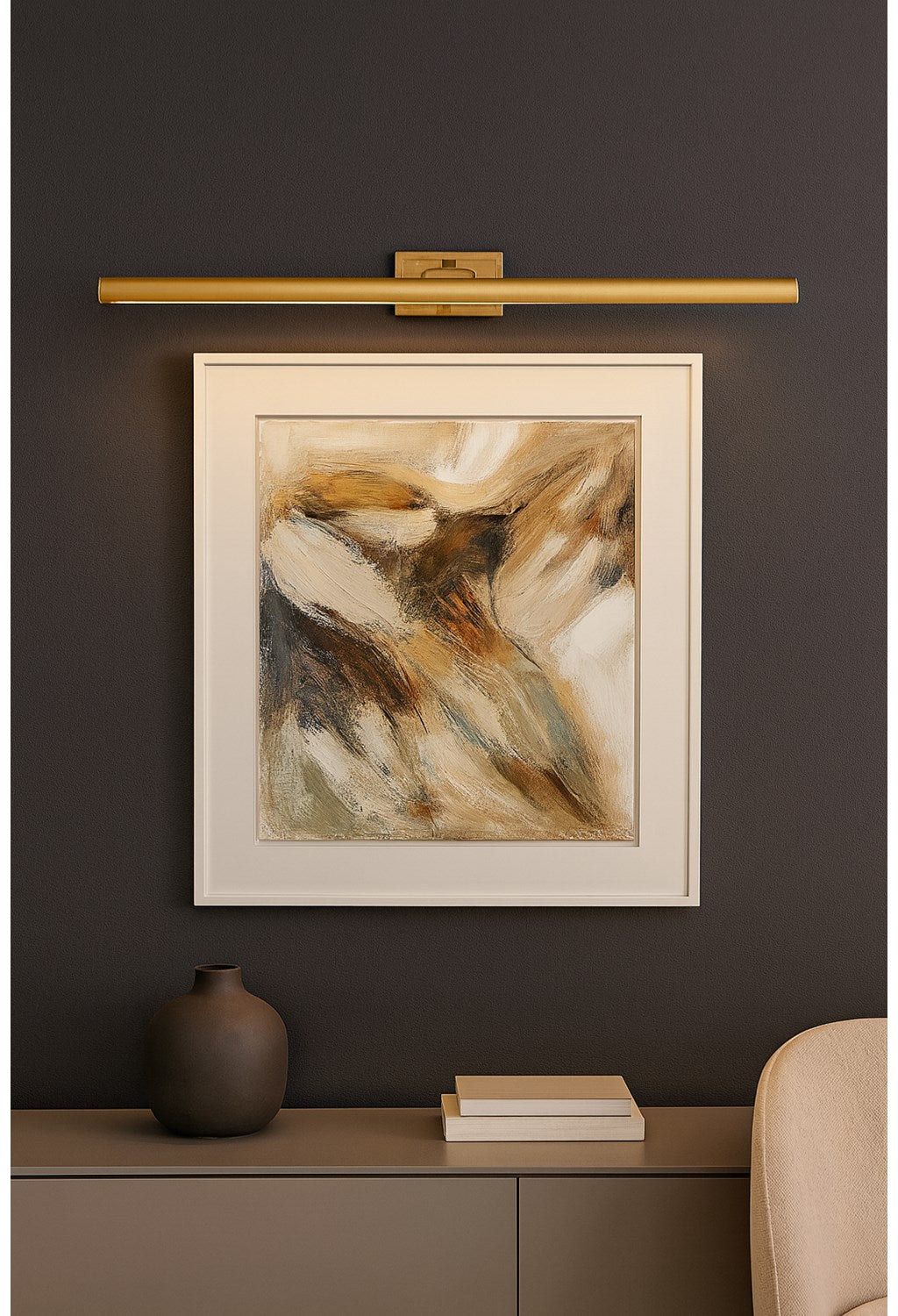 5 Colour Change Temp 40W Aged Brass Picture Light