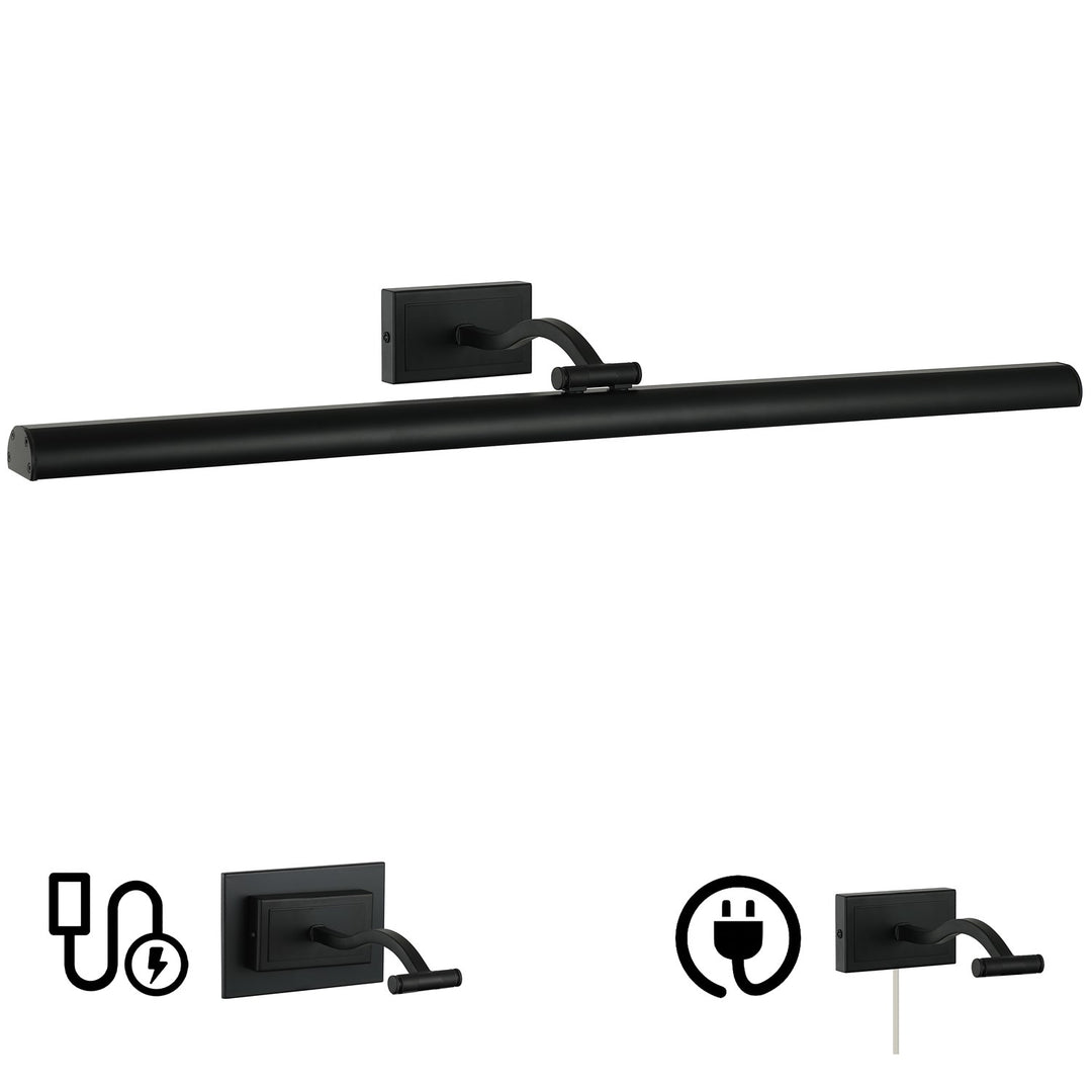 5 Colour Change Temp 40W Matte Black Picture Light by Dainolite