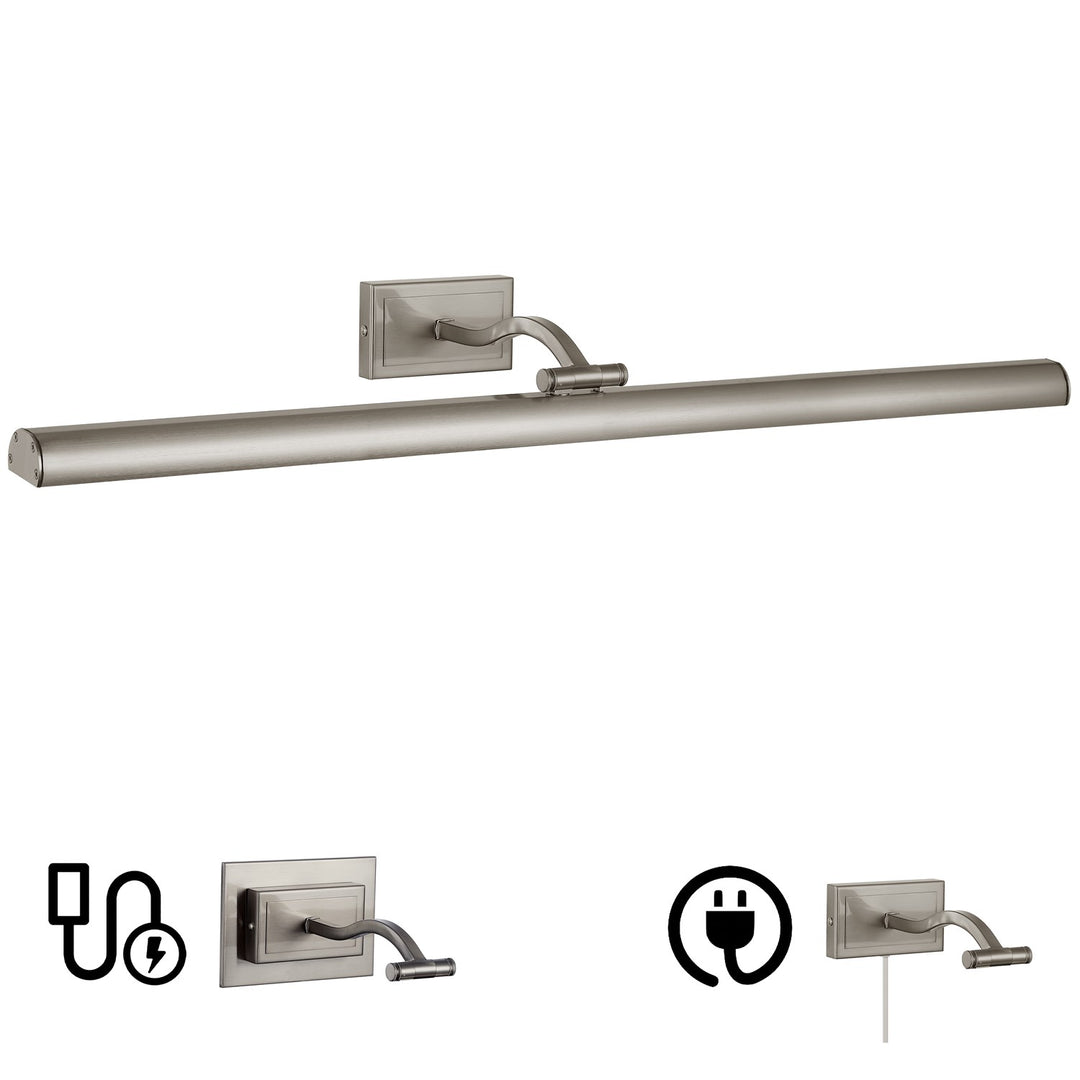 5 Colour Change Temp 40W Satin Chrome Picture Light by Dainolite