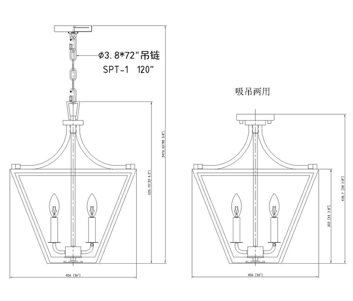 3 Light Chandelier