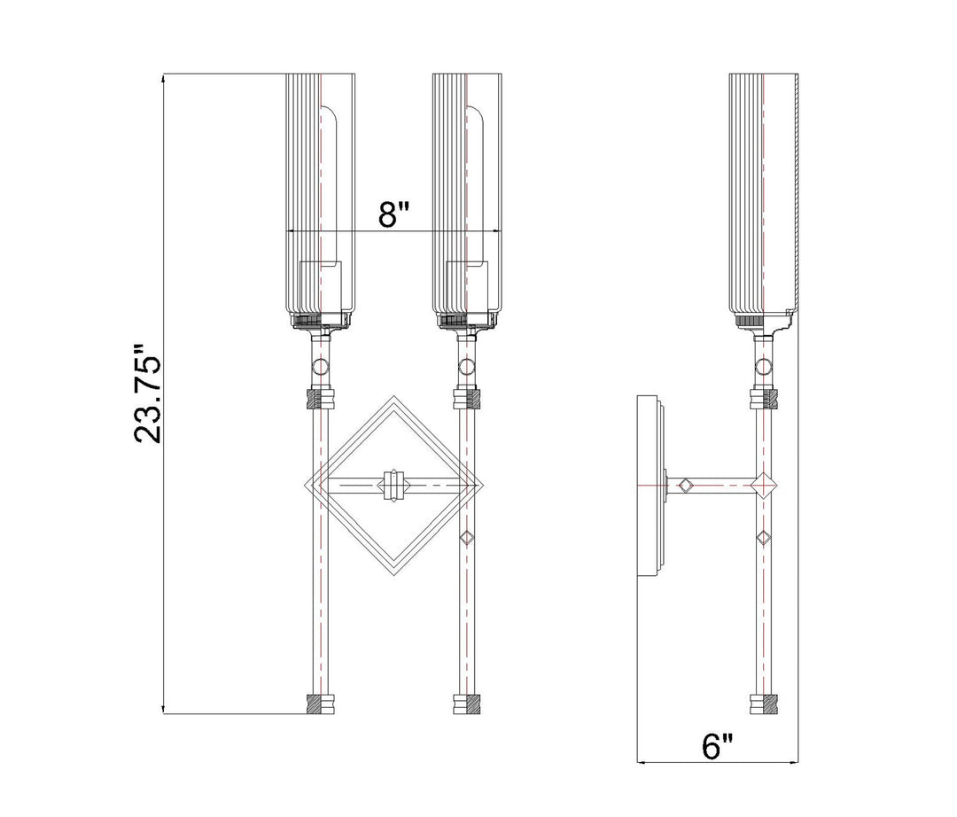2 Light Wall Sconce