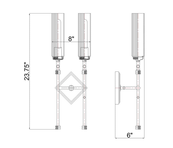 2 Light Wall Sconce