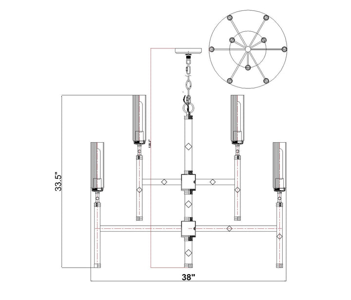 9 Light Chandelier