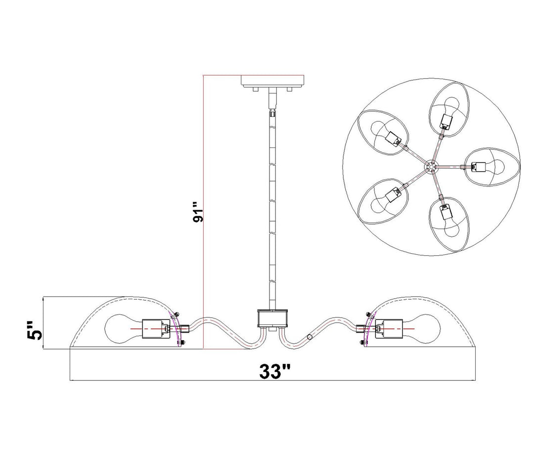 5 Light Chandelier