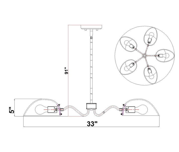 5 Light Chandelier