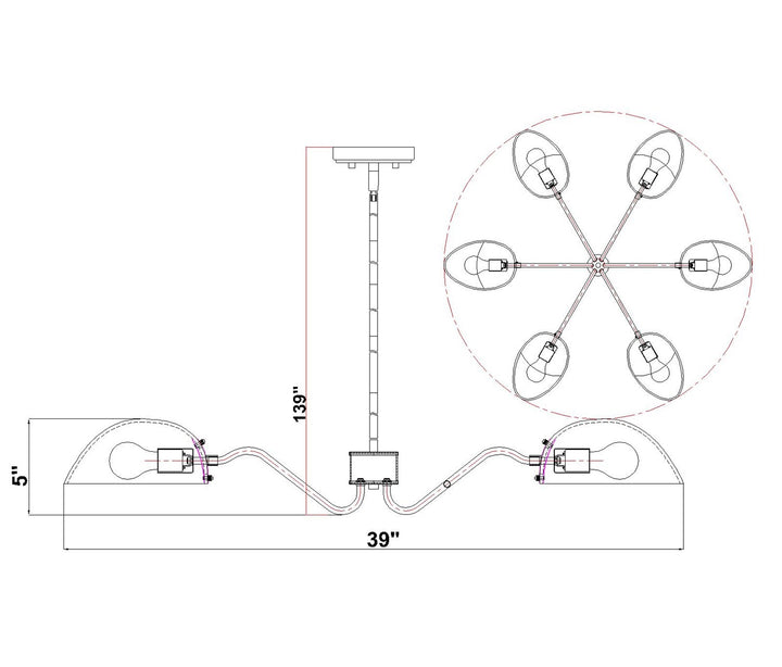 6 Light Chandelier