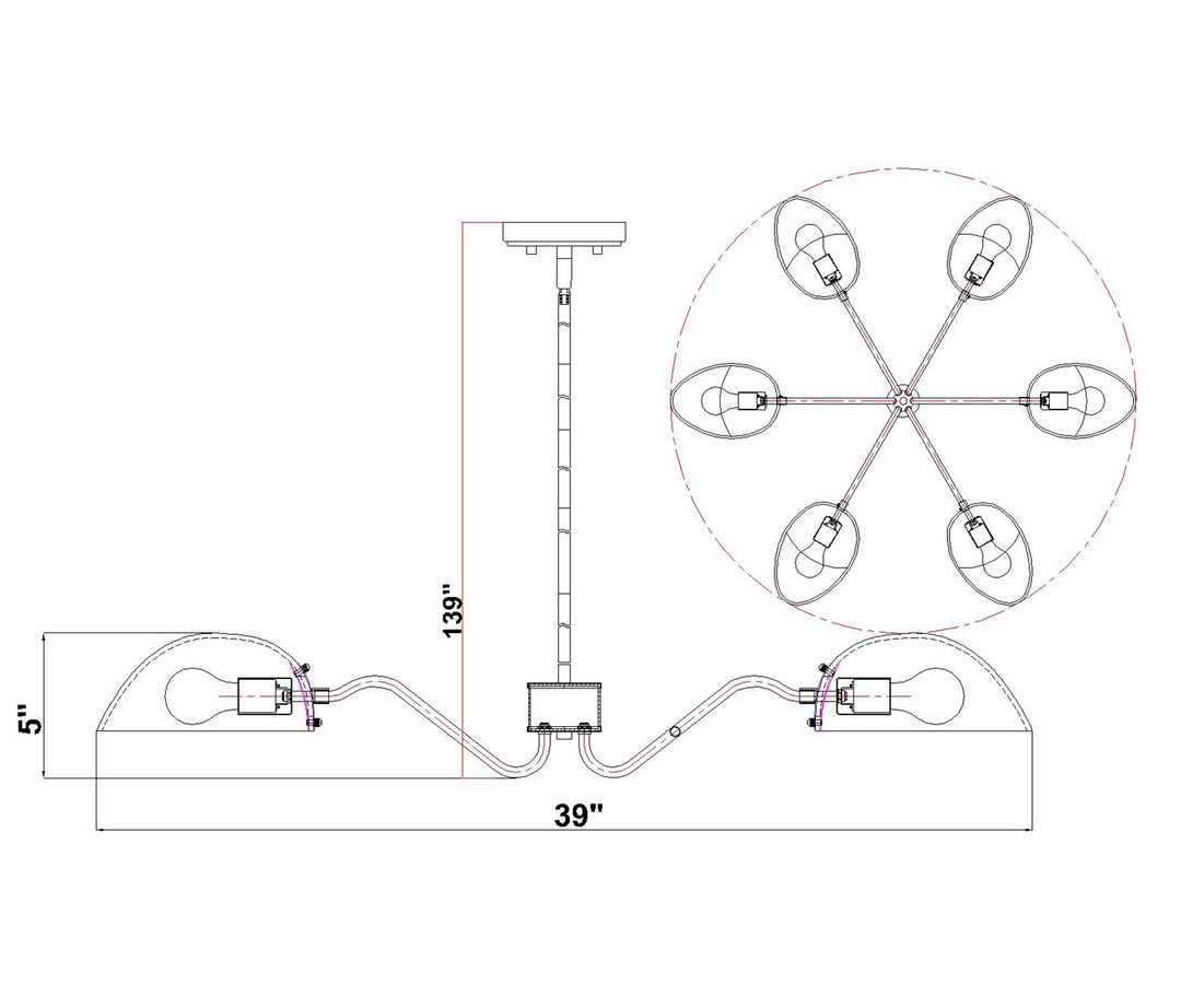6 Light Chandelier