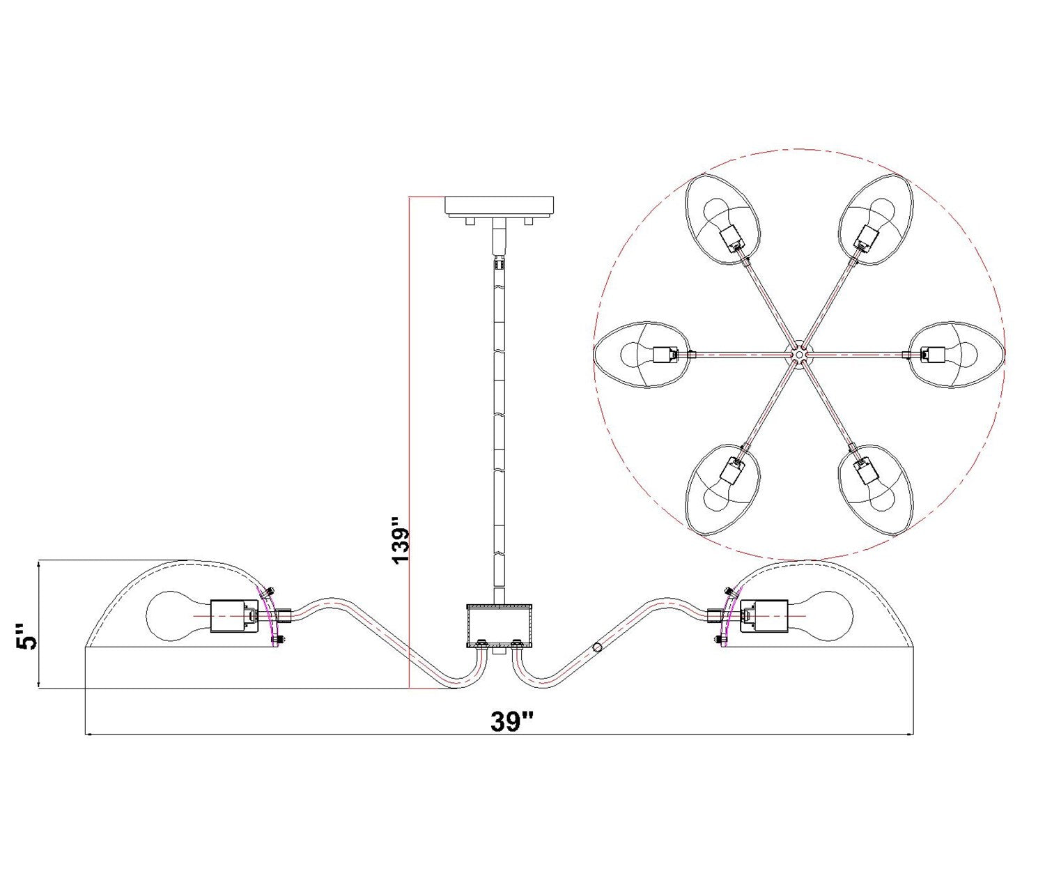 6 Light Chandelier
