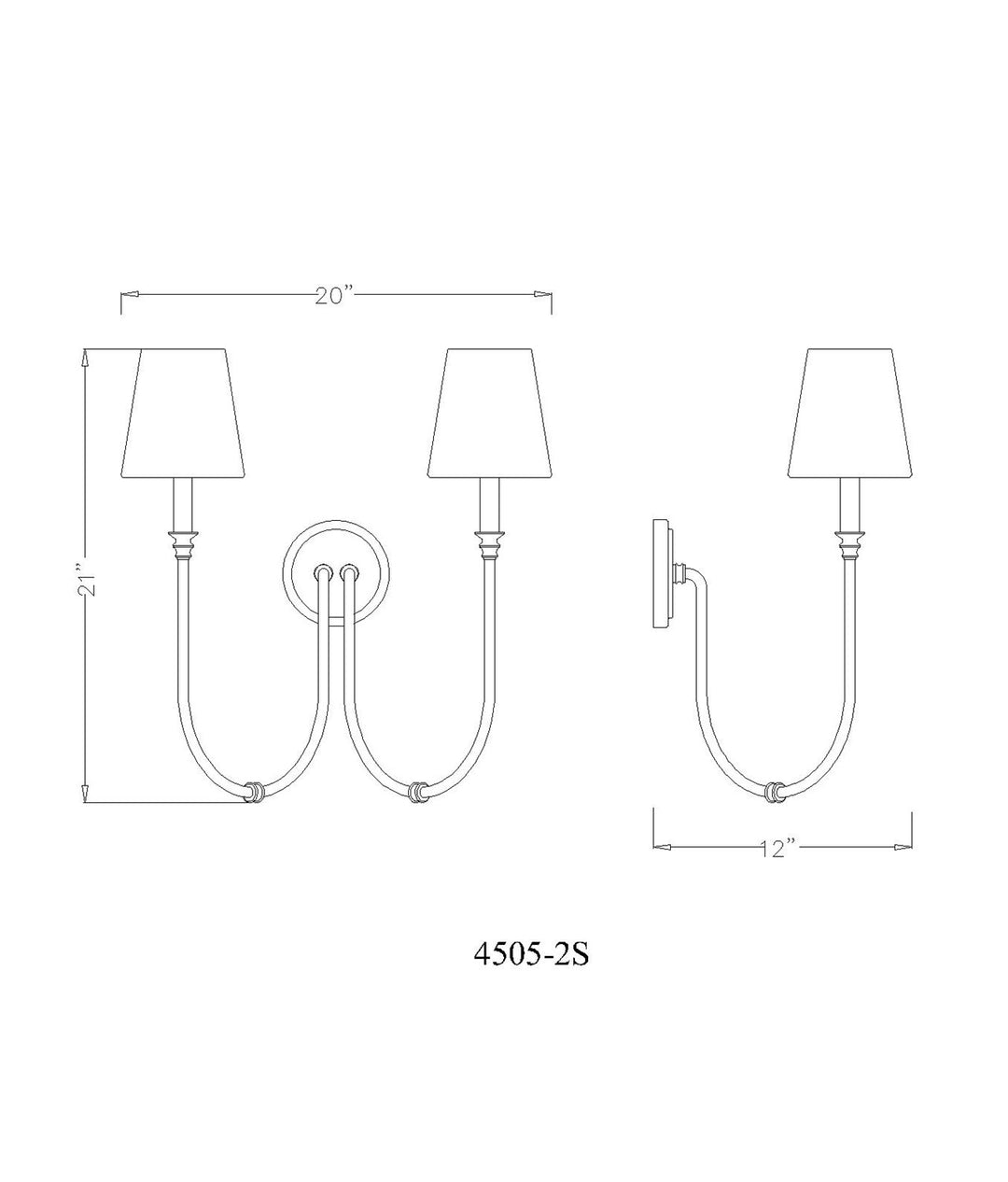2 Light Wall Sconce