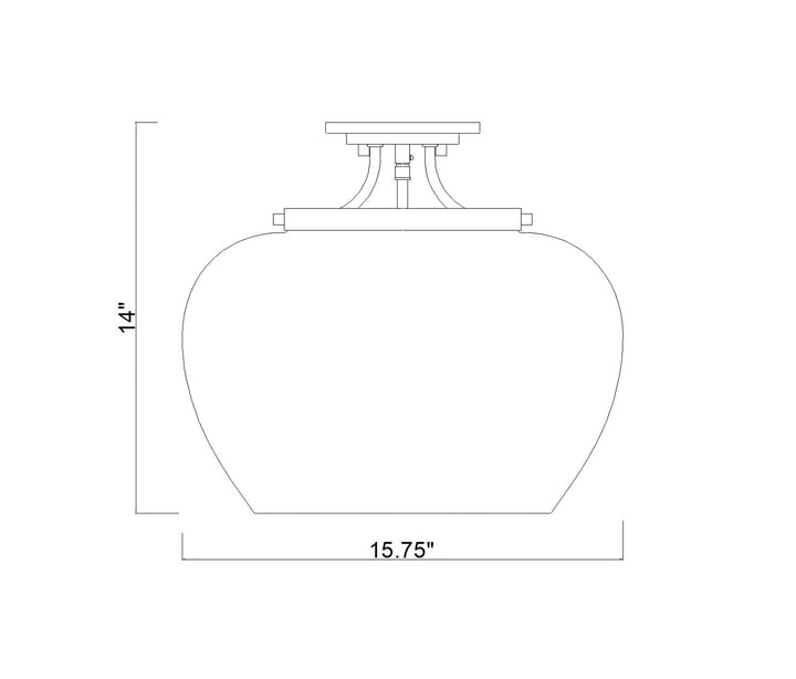3 Light Semi Flush Mount