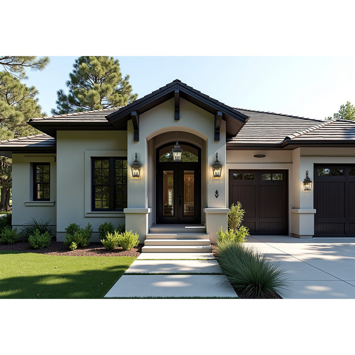 3 Light Outdoor Chain Mount Ceiling Fixture