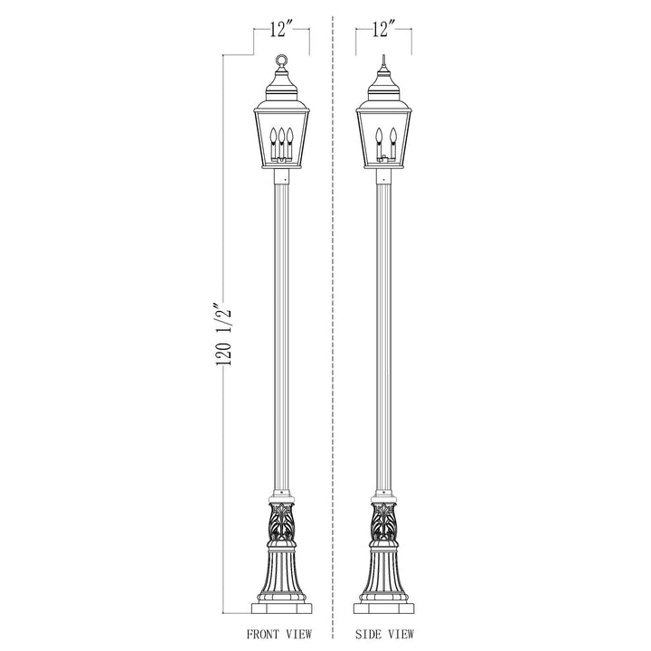 3 Light Outdoor Post Mounted Fixture