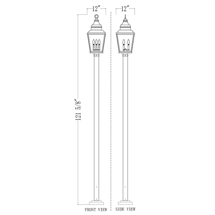 3 Light Outdoor Post Mounted Fixture