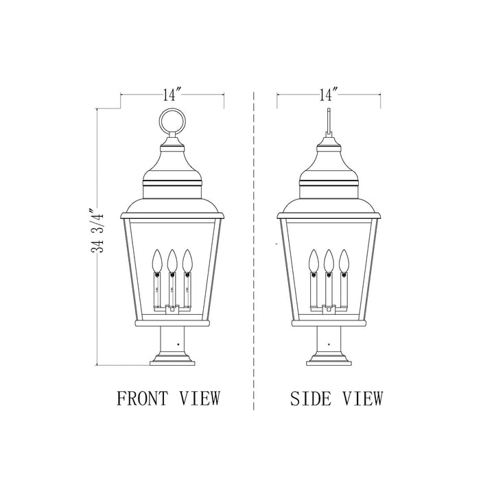 4 Light Outdoor Pier Mounted Fixture