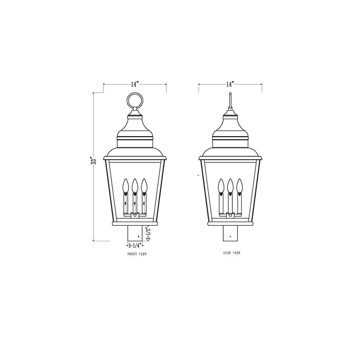 4 Light Outdoor Post Mount Fixture