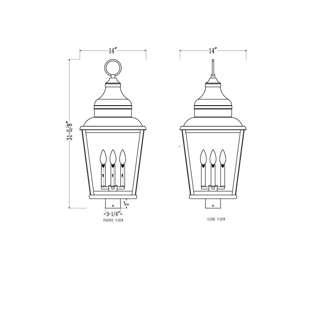 4 Light Outdoor Post Mount Fixture