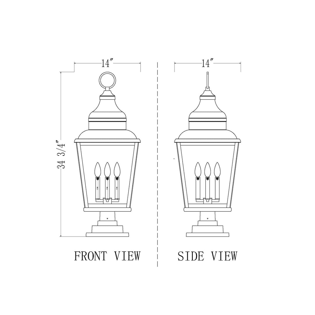 4 Light Outdoor Pier Mounted Fixture