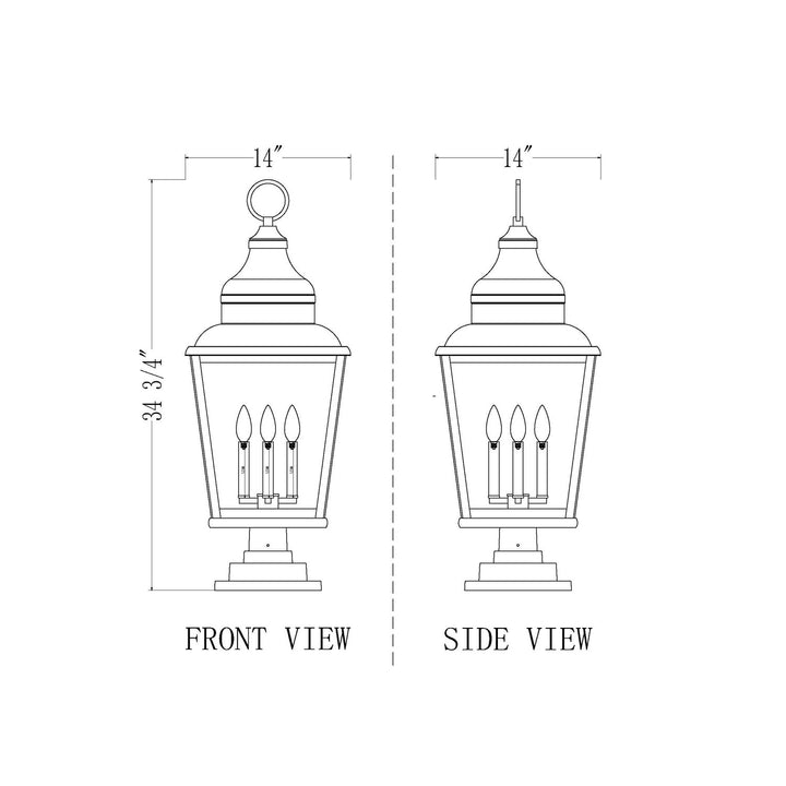 4 Light Outdoor Pier Mounted Fixture