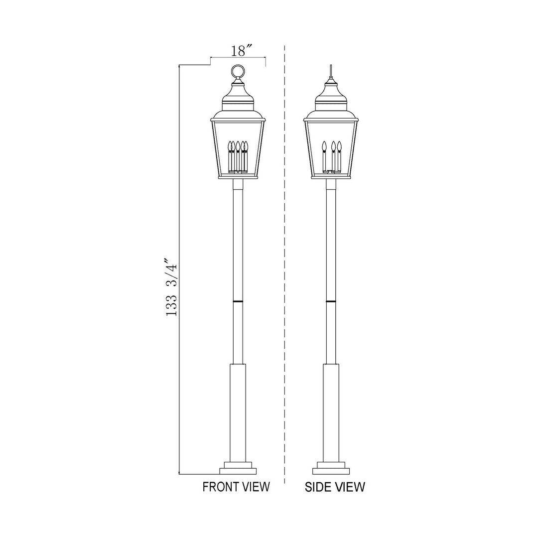 5 Light Outdoor Post Mount Fixture