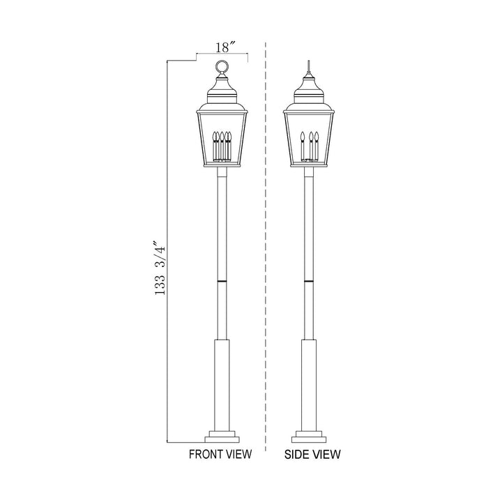 5 Light Outdoor Post Mount Fixture