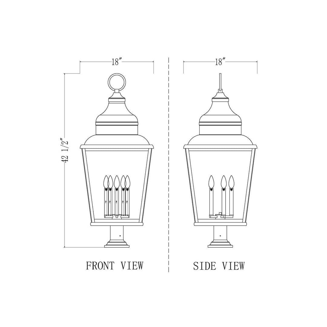 5 Light Outdoor Pier Mounted Fixture