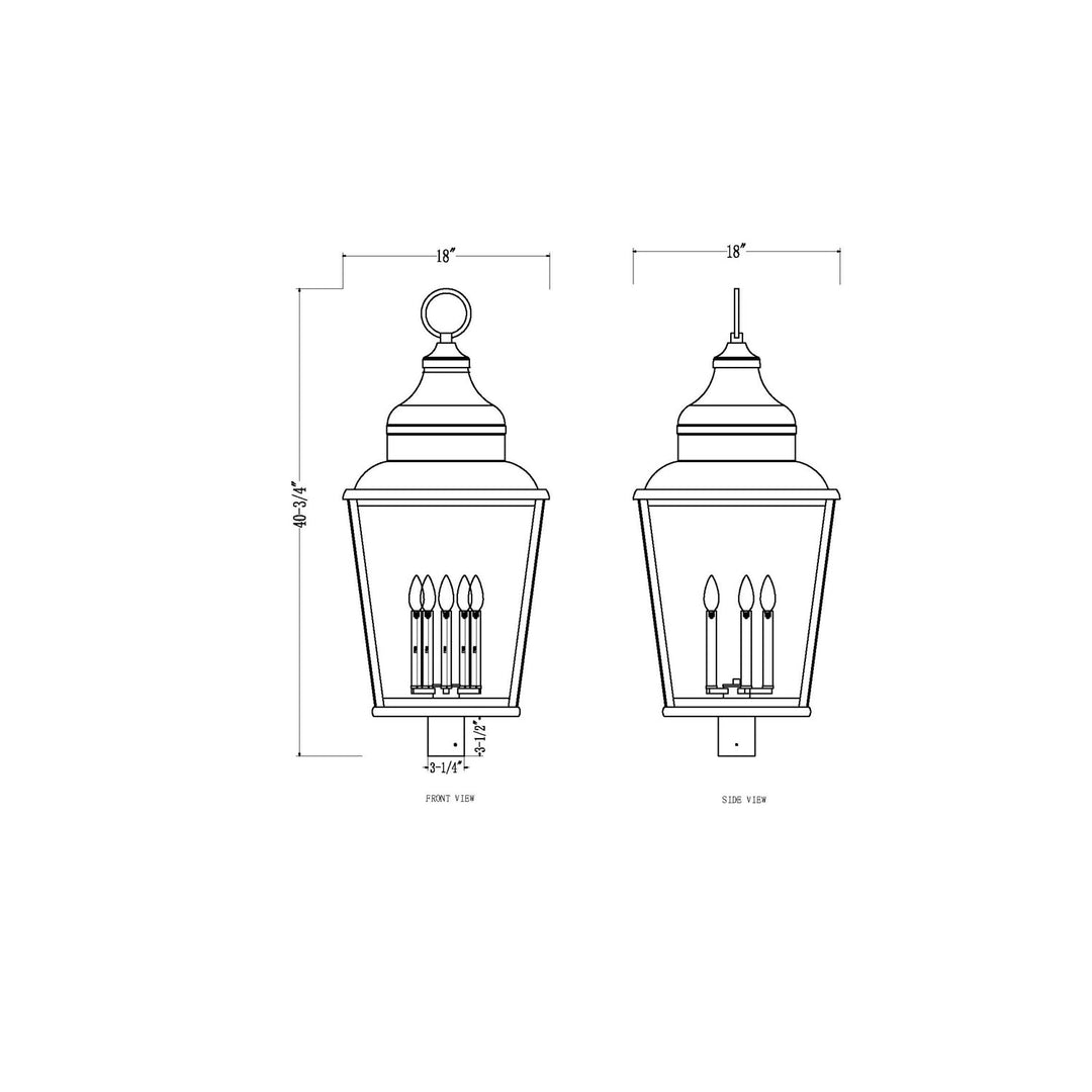5 Light Outdoor Post Mount Fixture