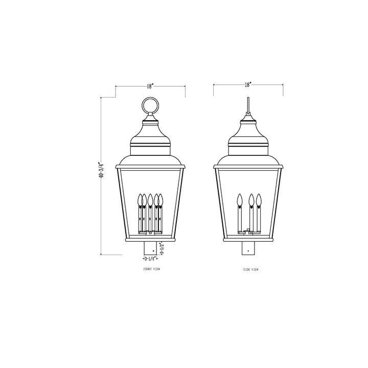 5 Light Outdoor Post Mount Fixture