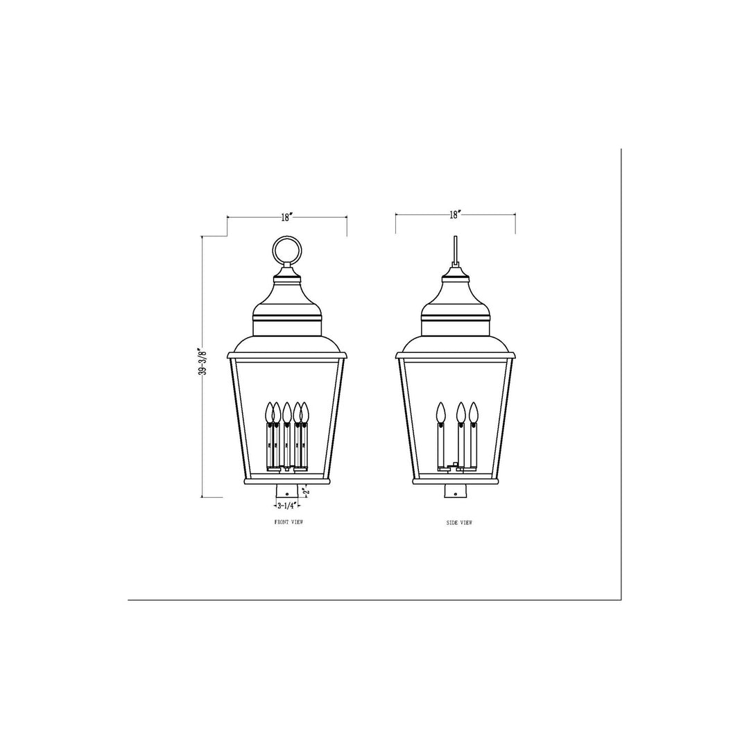 5 Light Outdoor Post Mount Fixture