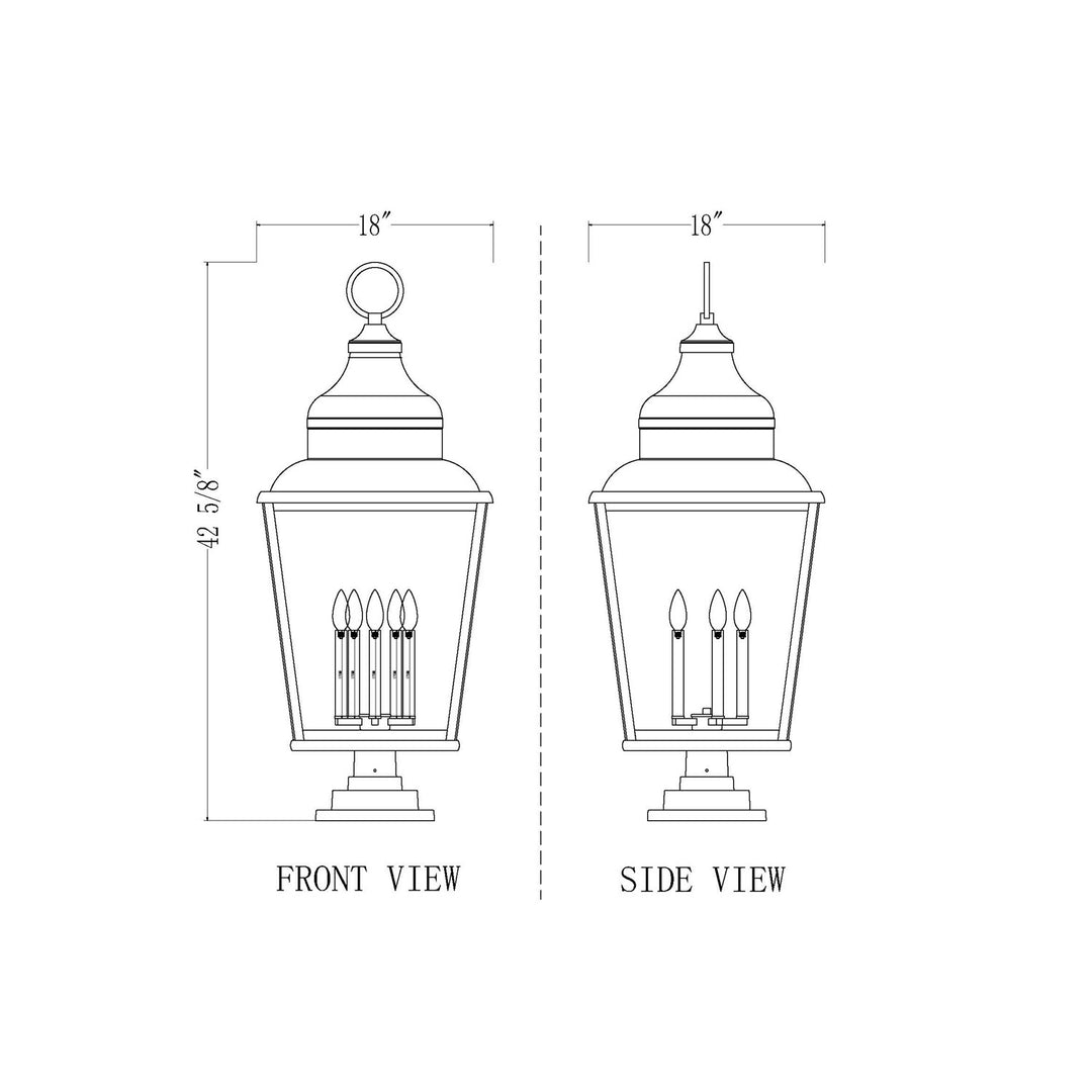 5 Light Outdoor Pier Mounted Fixture