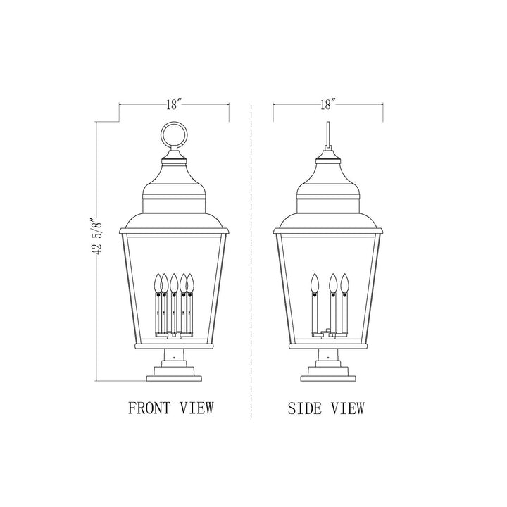 5 Light Outdoor Pier Mounted Fixture