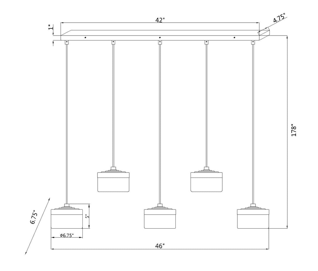5 Light Linear Chandelier