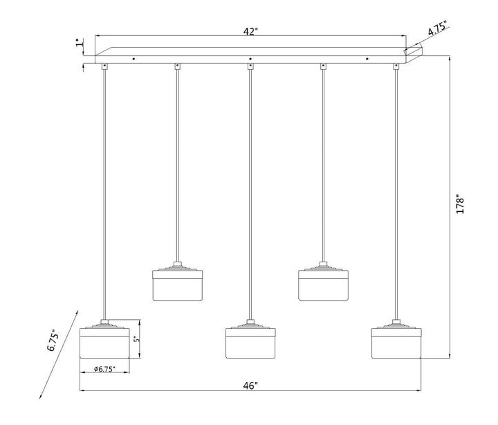 5 Light Linear Chandelier