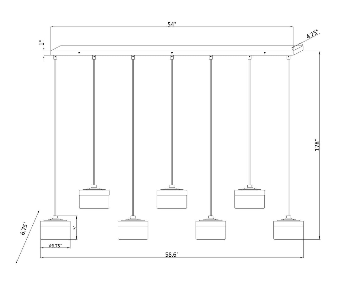 7 Light Linear Chandelier