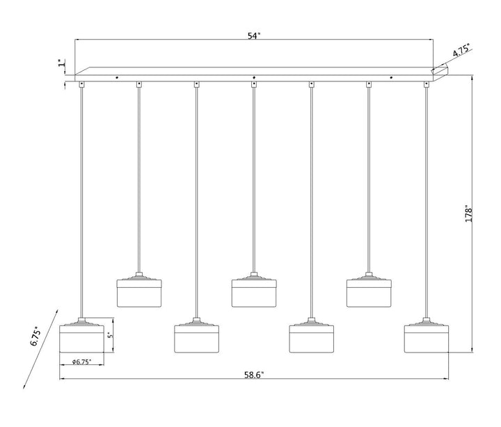 7 Light Linear Chandelier