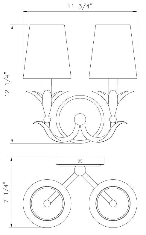 2 Light Wall Sconce
