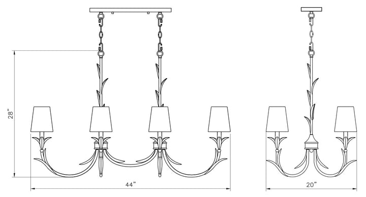 6 Light Linear Chandelier