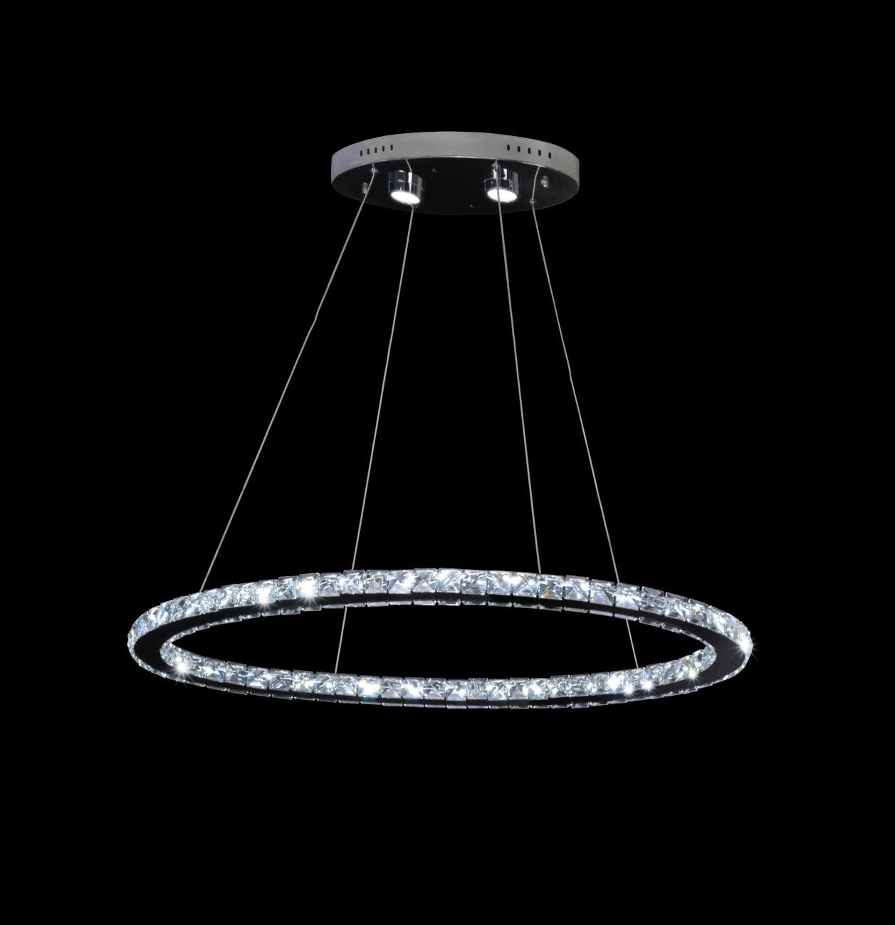 6-Light Chrome Led Chandelier With Clear Crystal Accents by Bethel