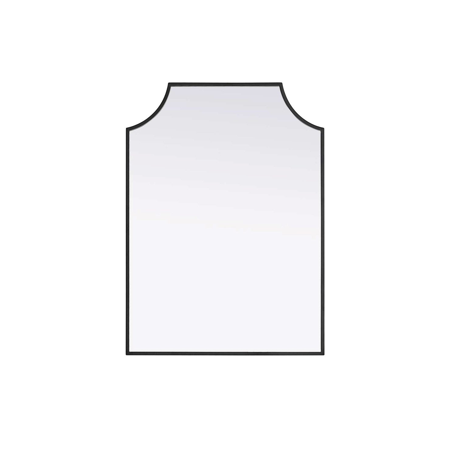 Notched Metal Mirror 22X30 Inch In Black by Elegant Kitchen and Bath