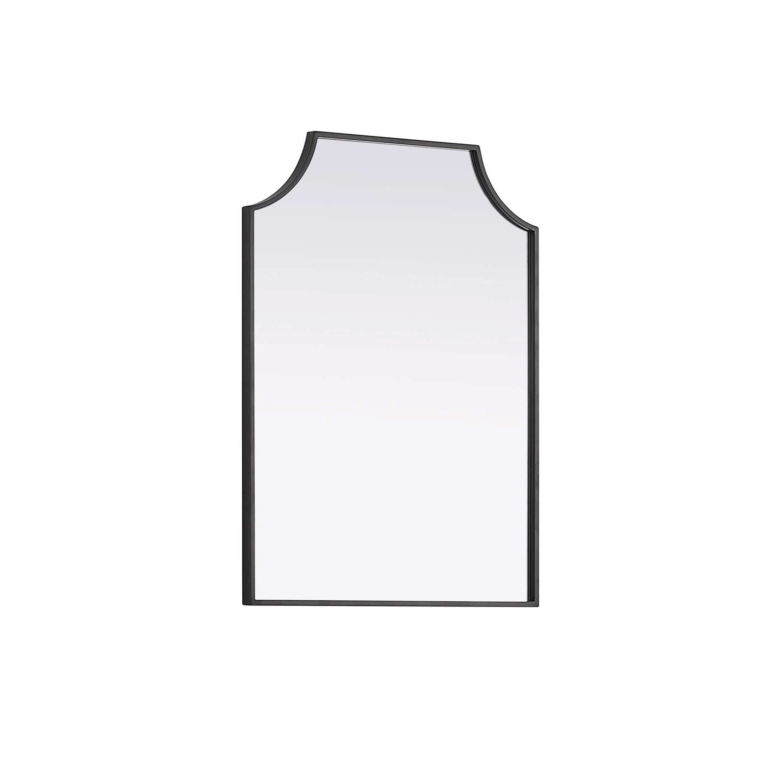 Notched Metal Mirror 22X30 Inch In Black
