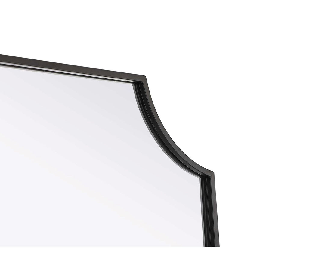 Notched Metal Mirror 22X30 Inch In Black