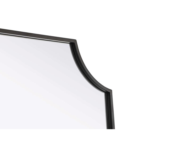 Notched Metal Mirror 22X30 Inch In Black