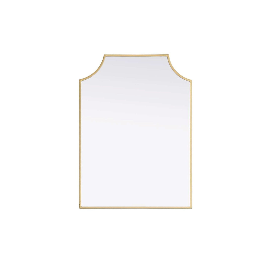 Notched Metal Mirror 22X30 Inch In Brass by Elegant Kitchen and Bath
