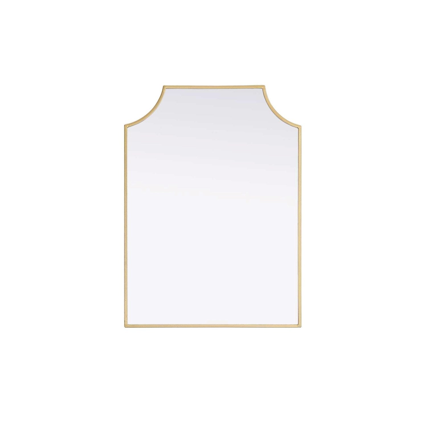 Notched Metal Mirror 22X30 Inch In Brass by Elegant Kitchen and Bath