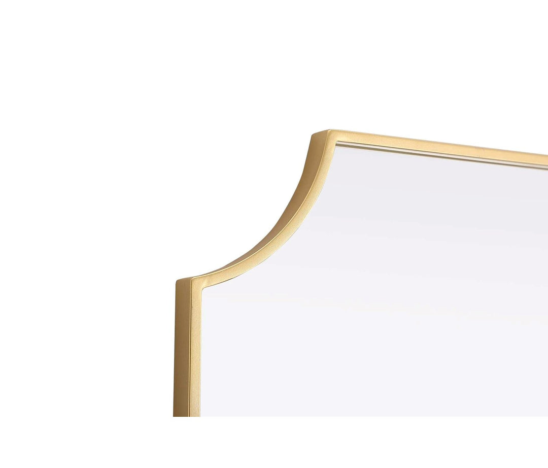 Notched Metal Mirror 22X30 Inch In Brass