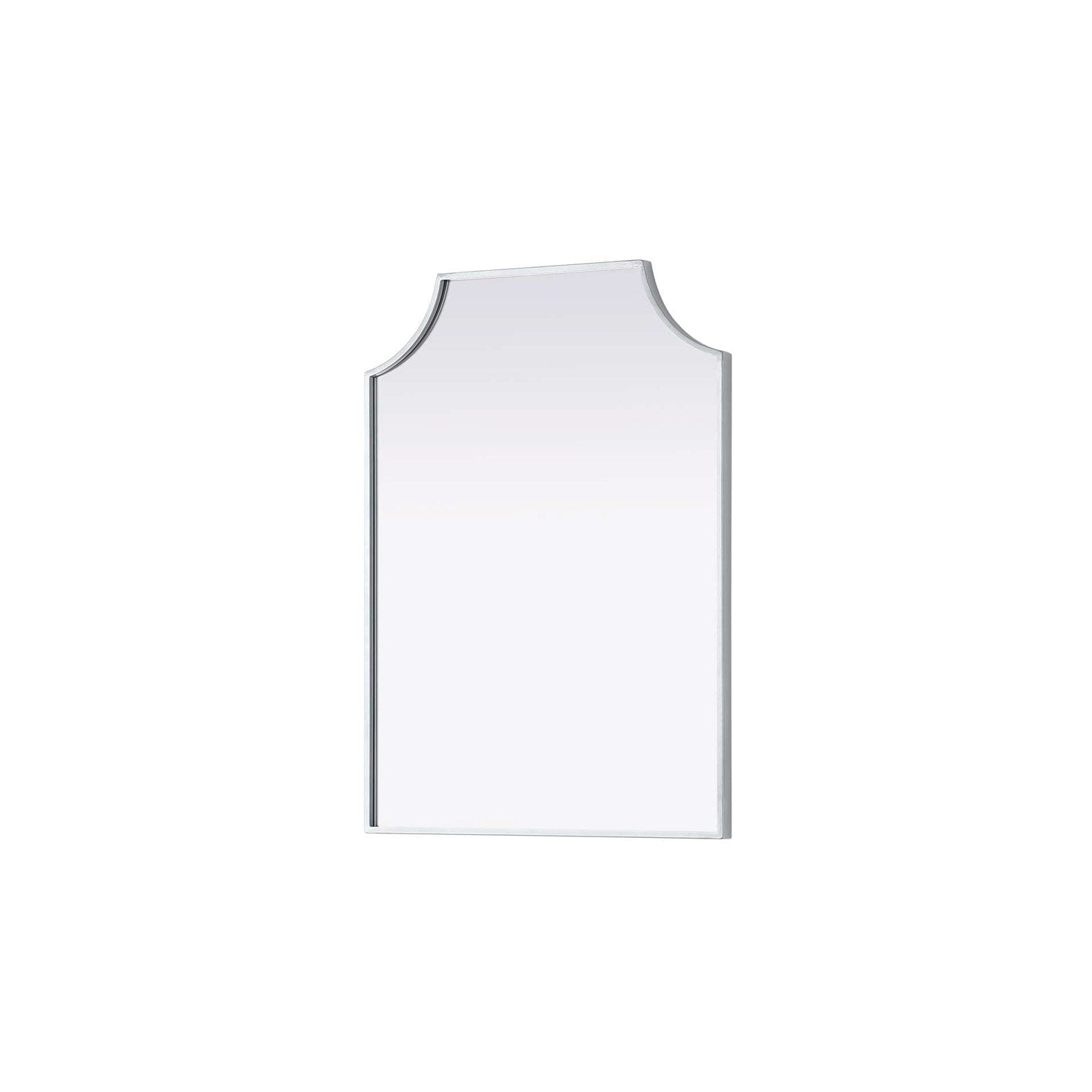 Notched Metal Mirror 22X30 Inch In Silver