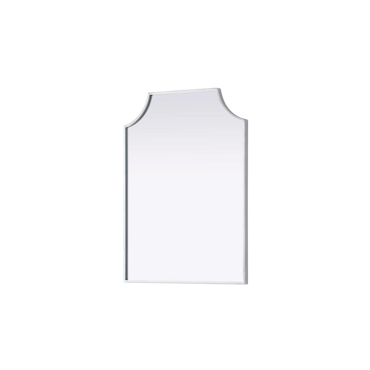 Notched Metal Mirror 22X30 Inch In Silver