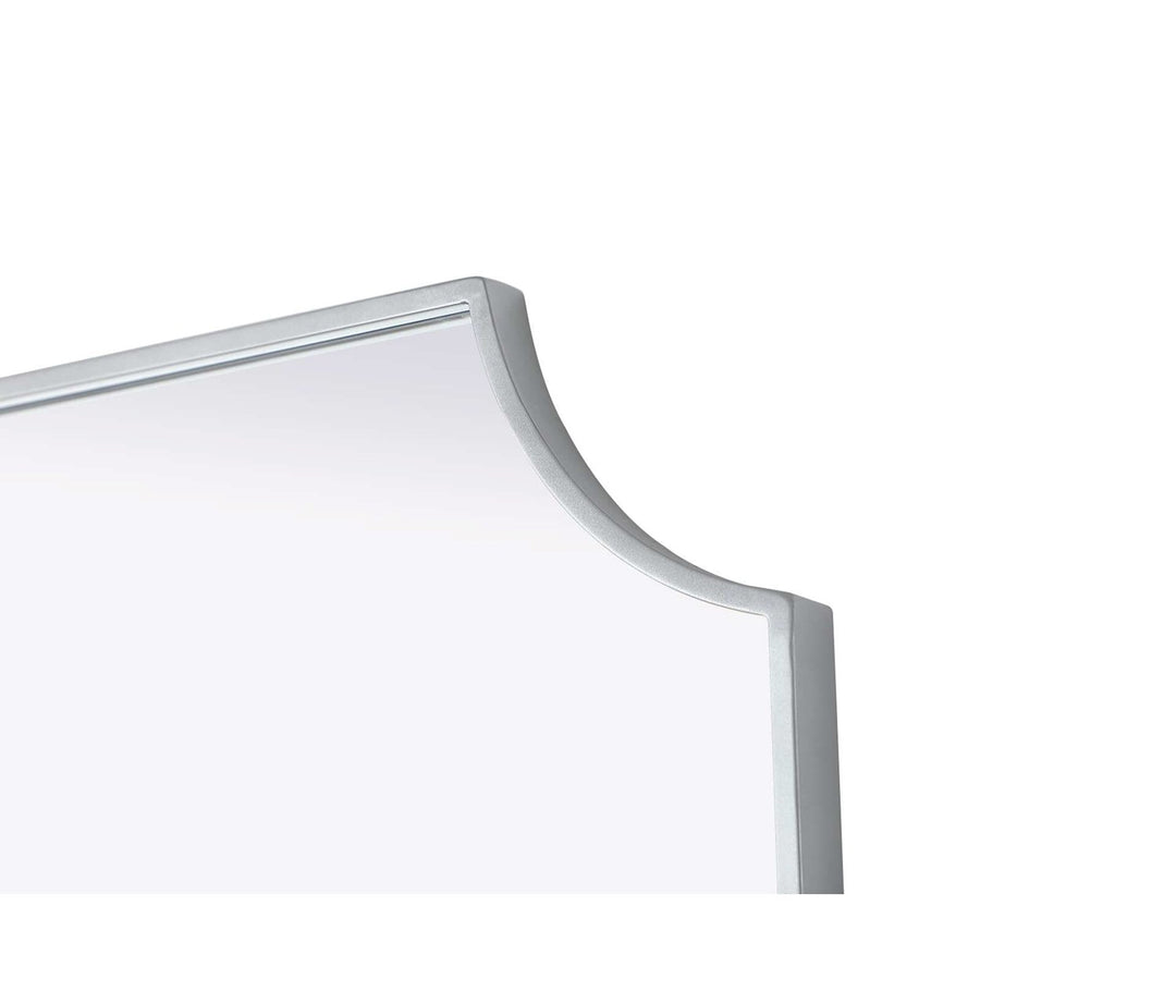 Notched Metal Mirror 22X30 Inch In Silver