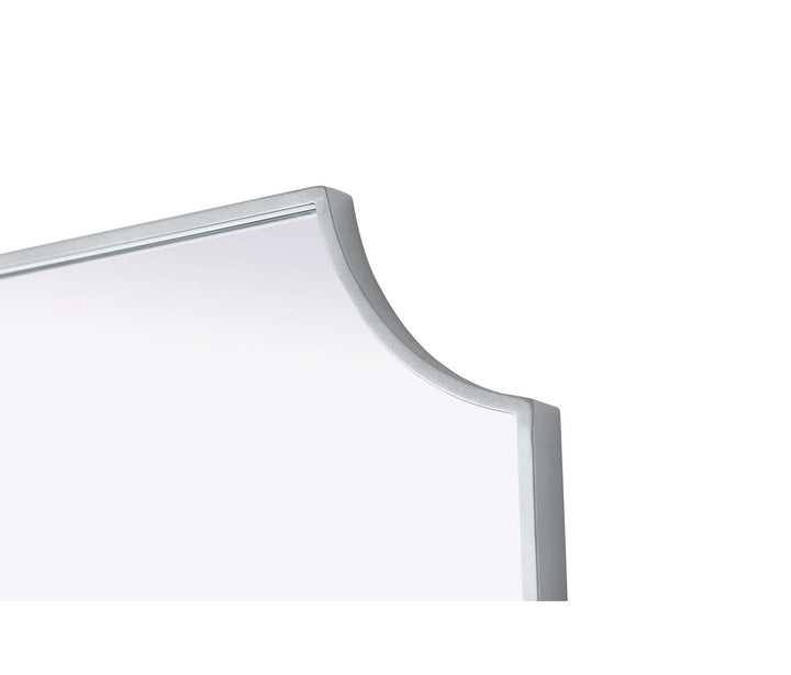 Notched Metal Mirror 22X30 Inch In Silver