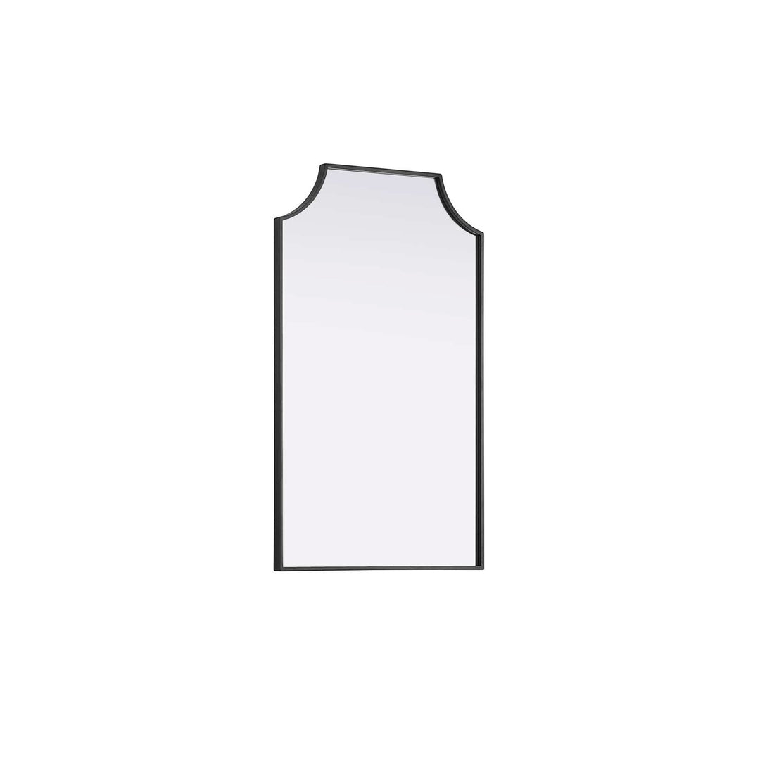 Notched Metal Mirror 22X36 Inch In Black