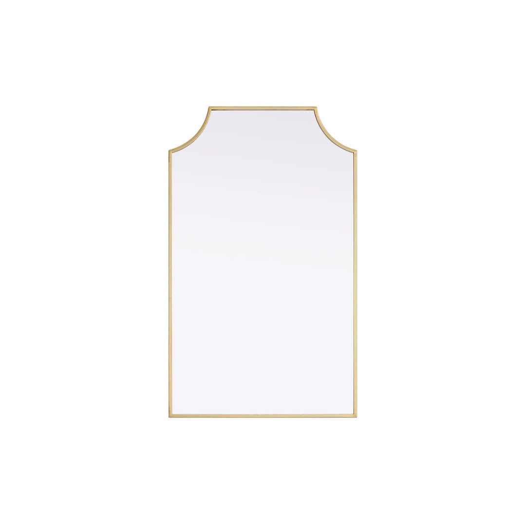 Notched Metal Mirror 22X36 Inch In Brass by Elegant Kitchen and Bath